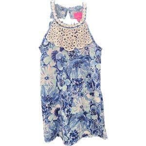 Kid’s Lilly Pulitzer Mini Pearl Shift Dress in Coastal Blue Catch